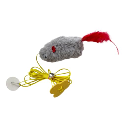 Graues interaktives Katzenspielzeug, hängendes selbstspielendes kleines Maus-geformtes Spielzeug, Katzenspielzeug, eingebauter Sound, lindert Langeweile, hängende quietschende Maus, dehnbare Feder, Graues interaktives Katzenspielzeug, hängendes selbstspielendes kleines Maus-geformtes Spielzeug, Katzenspielzeug, eingebauter Sound, lindert Langeweile, hängende quietschende Maus, dehnbare Feder, von Pxiryanlow