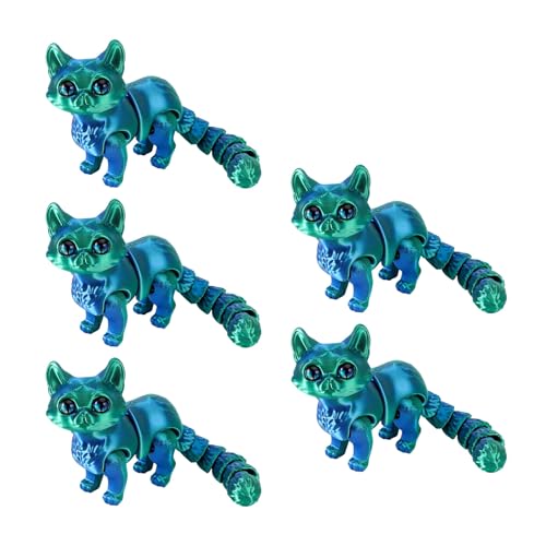 Pyasuye Flexible Artikulierte Katzen Zappeln Toy Desktop Haustierdekorationen 3 Abmessungen Gedruckt Realistische Haarlose Katzenstatuen Flexible Gelenk Artikulierte Zappelspielzeug von Pyasuye