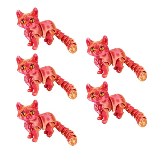 Pyasuye Flexible Artikulierte Katzen Zappeln Toy Desktop Haustierdekorationen 3 Abmessungen Gedruckt Realistische Haarlose Katzenstatuen Flexible Gelenk Artikulierte Zappelspielzeug von Pyasuye