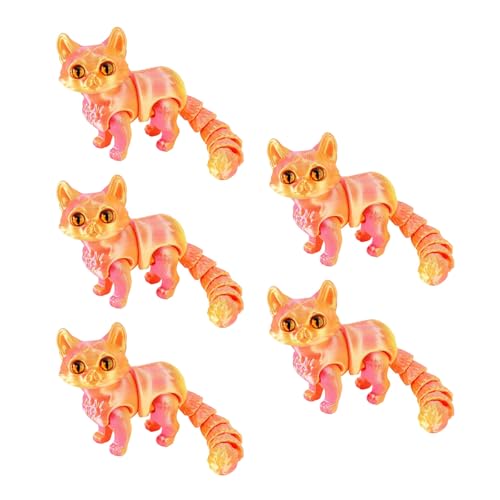 Pyasuye Flexible Artikulierte Katzen Zappeln Toy Desktop Haustierdekorationen 3 Abmessungen Gedruckt Realistische Haarlose Katzenstatuen Flexible Gelenk Artikulierte Zappelspielzeug von Pyasuye