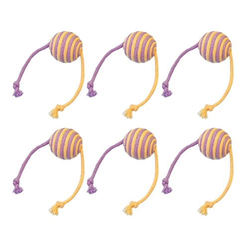 Pyasuye Katzen Sisal Sphäre Teaser Spielzeug Zahnen Interaktionstraining Teaser Mit Schwanz Haustier Stress Reduzieren Sie 6pcs Die Katzen Sisal Bälle Ansprechen von Pyasuye