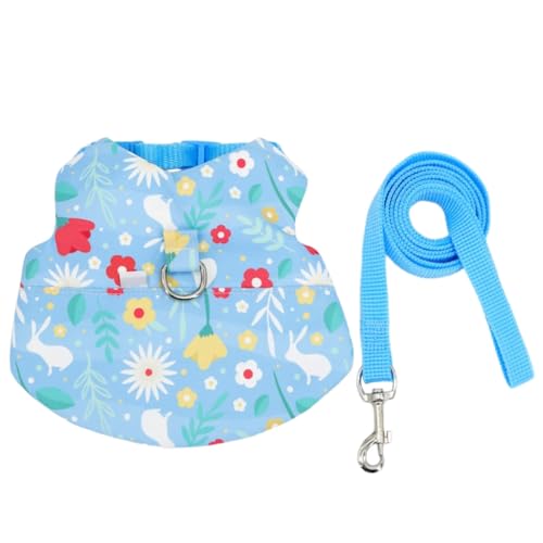 Schönes Kaninchengeschirr und Leine, Set für kleine Haustiere, atmungsaktiv, langlebig, Polyester-Geschirr für Outdoor-Spaß von Pyasuye