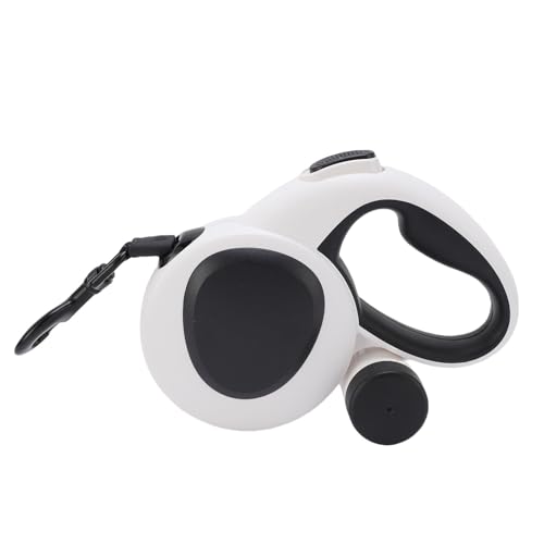 Auto Retactable Dog -Leine, 16,4 Fuß 360 ° Doppelseitig Reflektierendes Starkes Nylonband Heavy Duty Pet Walking -Leine mit LED -Licht, EIN Handbremse, Weicher Griff (L) von Pyhodi
