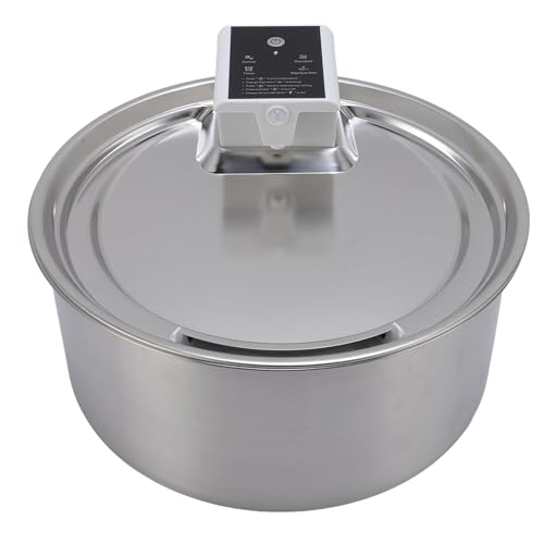 Automatisch Wiederaufladbar Edelstahl -Katzenwasserbrunnen, 7L -Wasserspender, Ruhiger Betrieb, Große Kapazität, Zirkulierende Filtration, Kabelfreies Design, 5000 -mAh von Pyhodi