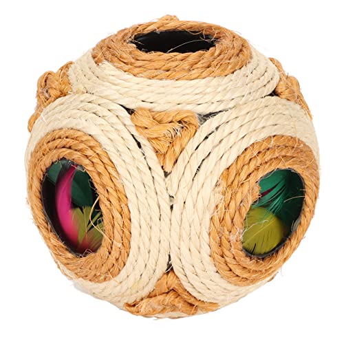 Cat Sisal Ball, Bright Colorful Cat Scratcher Toy 6 Small Holes Interactive Sisal Ball Cat Toy Pet Training Tool Pussy Cat Interactive Ball Pussy Cat Toys Pet Cat Supplies von Pyhodi