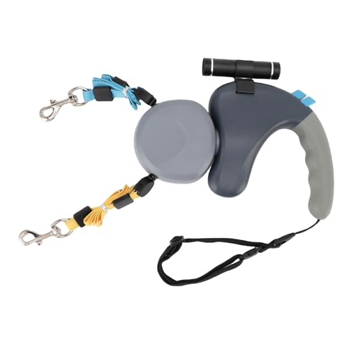 Dual Retactable Dog -Leine für 2 Große Hunde (jeweils Bis zu 50 Pfund), 360 ° Rotation Doppelköpfiger 9,84 -Fuß (Gray) von Pyhodi