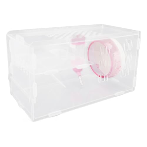 Hamsterkäfig, Transparente Hamster Lebensräume Kleine Tier Rennmäuse Acrylkäfig, Niedliche Mini -Haustier Lebensräume mit Accessoires Training Water Flasche Lebensmittelschale Hamsterkäfig, Transparente Hamster Lebensräume Kleine Tier Rennmäuse Acrylkäfig, Niedliche Mini -Haustier Lebensräume mit Accessoires Training Water Flasche Lebensmittelschale von Pyhodi