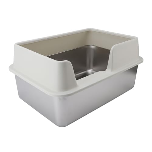 Katzentoilette aus Edelstahl, Katzentoilette mit Hohen Wänden für Spritzschutz, Leicht zu Reinigen und Geruchsneutral, Erhöhte Privatsphäre, mit Sicherem und Abnehmbarem Deckel Katzentoilette aus Edelstahl, Katzentoilette mit Hohen Wänden für Spritzschutz, Leicht zu Reinigen und Geruchsneutral, Erhöhte Privatsphäre, mit Sicherem und Abnehmbarem Deckel von Pyhodi