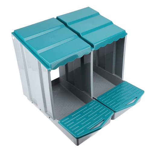 Pyhodi Hühnernistschachtel, PP Chicken Egei Laying Box mit Geneigten Nistkästen, Schwungbarsch- und Rollout -Eiersammlung für Hühnchen -Coop, Geräumig Leicht zu Reinigen (2 Fach) von Pyhodi