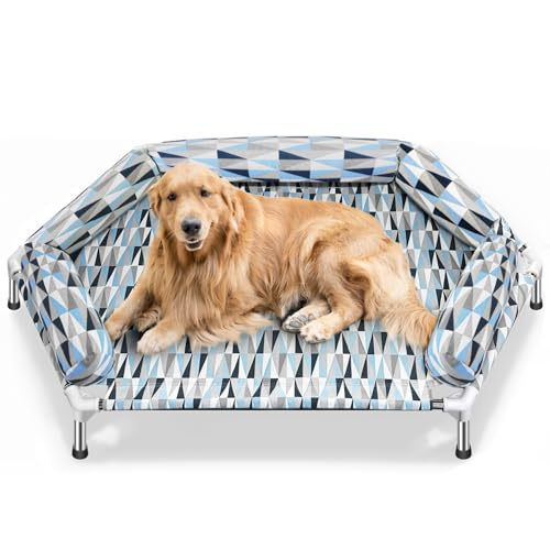 Orthopädisches Hundebett, kühlendes erhöhtes Hundebett mit Metallrahmen, 129,5 cm L x 82 cm B x 19,8 cm T Orthopädisches Hundebett, kühlendes erhöhtes Hundebett mit Metallrahmen, 129,5 cm L x 82 cm B x 19,8 cm T von Pyowmgd