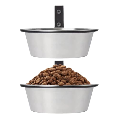 Dog Food Bowl, Dog Bowl Set Wall Mount, 2 Pieces Stainless Steel Elevated Feeder with Foldable Stand, Pet Supplies Spill-Proof Cat Dish for Puppy, Indoor Feeding Station, Easy Clean Design Dog Food Bowl, Dog Bowl Set Wall Mount, 2 Pieces Stainless Steel Elevated Feeder with Foldable Stand, Pet Supplies Spill-Proof Cat Dish for Puppy, Indoor Feeding Station, Easy Clean Design von Pzuryhg
