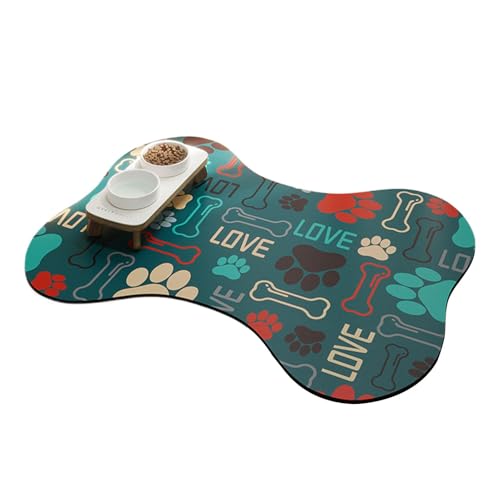 Dog Food Mat, Anti Slip Waterproof Feeding Pad, Quick Dry Pet Bowl Placement Mat, Easy to Clean, Floor Protector for Food and Water Dispenser, Dog Accessories, 19.69 x 27.56 inches von Pzuryhg