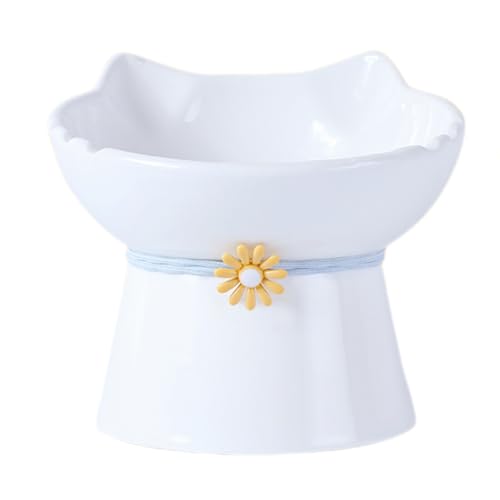 Elevated Cat Bowls, Tilted Feeder, Ceramic Anti-Vomit Food Dish, Whisker Friendly Design, Comfortable Eating Bowl for Indoor Pets, Kittens and Cats of All Ages, 14.3x9.4x12.8cm Elevated Cat Bowls, Tilted Feeder, Ceramic Anti-Vomit Food Dish, Whisker Friendly Design, Comfortable Eating Bowl for Indoor Pets, Kittens and Cats of All Ages, 14.3x9.4x12.8cm von Pzuryhg