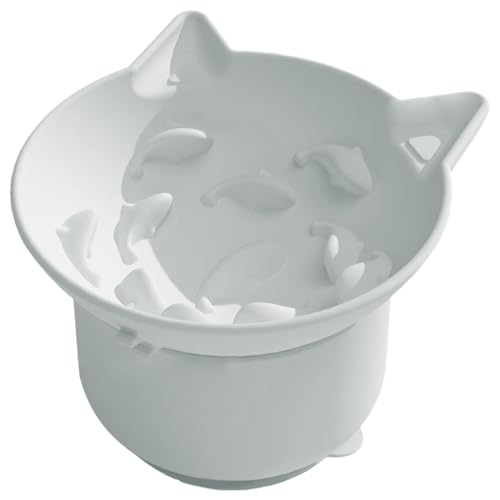 Elevated Cat Food Bowl, Tilted Elevated Foods or Water Bowls, Silicone Cats Dishes Adjustable Angle with Suction Cup for Small Dog, Fat Faced Cat, and Kitten, 5.43x5.12x3.54 Inches von Pzuryhg