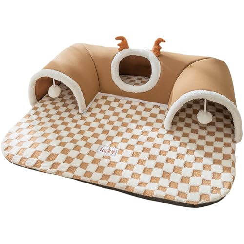 Foldable Cat Tunnel Playhouse, Large Tunnel with Warm Shelter Tent, Corner Enrichment Toy for Indoor & Outdoor Use, Cozy Hideaway for Pets, 21.65x15.75 Inches Foldable Cat Tunnel Playhouse, Large Tunnel with Warm Shelter Tent, Corner Enrichment Toy for Indoor & Outdoor Use, Cozy Hideaway for Pets, 21.65x15.75 Inches von Pzuryhg