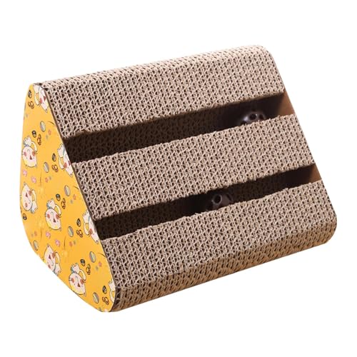 Geneigter Katzenkratzer | Katzenkratzrampe | Katzenkratzbrett aus Pappe, Mehrzweck-Katzenkratzbrettspielzeug, Rampen-Katzenkratzbrett aus Pappe, mit Klangglocke, zum Stressabbau bei Katzen Geneigter Katzenkratzer | Katzenkratzrampe | Katzenkratzbrett aus Pappe, Mehrzweck-Katzenkratzbrettspielzeug, Rampen-Katzenkratzbrett aus Pappe, mit Klangglocke, zum Stressabbau bei Katzen von Pzuryhg