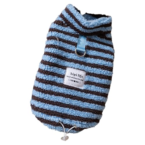 Gestreifter Hundepullover – Fleece-Haustier-Outfit für den Winter und Weihnachten, weicher Strickstoff mit warmer Innenseite, leichter Pullover für drinnen und draußen, bequemes Kostüm für Welpen von Pzuryhg