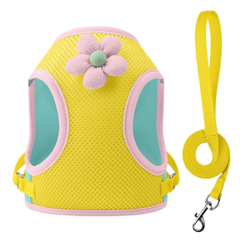 Haustiergeschirr, reflektierendes Katzengeschirr, Polyester, atmungsaktiv, Cartoon-Welpengurte für Reisen, Training, den täglichen Gebrauch, ideal für , Camping, Park und nächtliche Spaziergänge von Pzuryhg