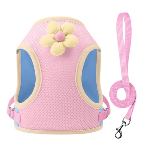 Haustiergeschirr, reflektierendes Katzengeschirr, Polyester, atmungsaktiv, Cartoon-Welpengurte für Reisen, Training, den täglichen Gebrauch, ideal für , Camping, Park und nächtliche Spaziergänge von Pzuryhg