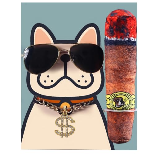 Hip-Hop-Hundekostüm, Haustier-Verkleidungsset, Halsband und Sonnenbrille, Cosplay-Zubehör für Haustiere von Pzuryhg
