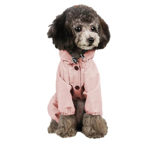 Hunde-Regenmantel mit Kapuze, wasserdichte Haustier-Regenjacke, Jumpsuit, Jacke mit reflektierenden Streifen, kleine bis mittelgroße und große bis mittelgroße Katzen, robust, Unterhaltung, perfekte von Pzuryhg