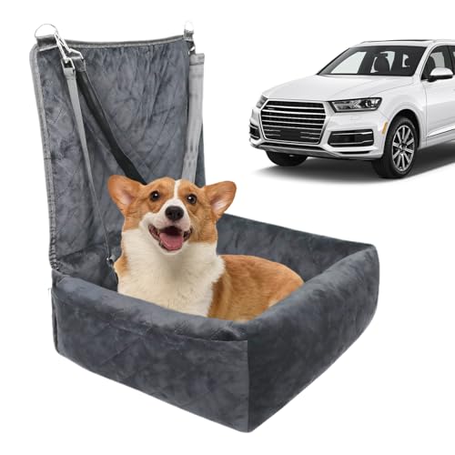 Hundewagensitz - belüfteter Haustiersitz für Hunde | Plüschschwamm & Baumwollkissen mit 2 Seitentaschen, Puppy Automotive Matte für Fahrzeuge vorderen Rückfahrstreifen Roadtrips von Pzuryhg