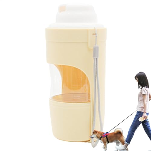 Hundewasserflaschenspender, Hund Travel Water Flasche - Lecksicherer Kesselspender,Trinkfuttermittel mit Lebensmittelbehälter, Haustierbedarf im Freien im Freien von Pzuryhg