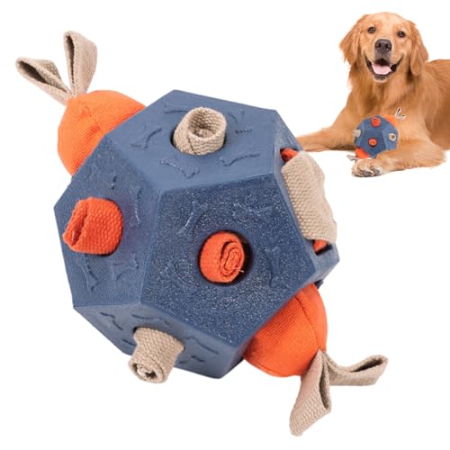 Interactive Treat Dispensing Dog Toys, Chew Toy with Treat Dispenser, Enrichment Ball for Pet Breeds, Teeth Cleaning and Sniffing Toy, Squeak Feature for Relaxation, Fun Playtime Activity Interactive Treat Dispensing Dog Toys, Chew Toy with Treat Dispenser, Enrichment Ball for Pet Breeds, Teeth Cleaning and Sniffing Toy, Squeak Feature for Relaxation, Fun Playtime Activity von Pzuryhg
