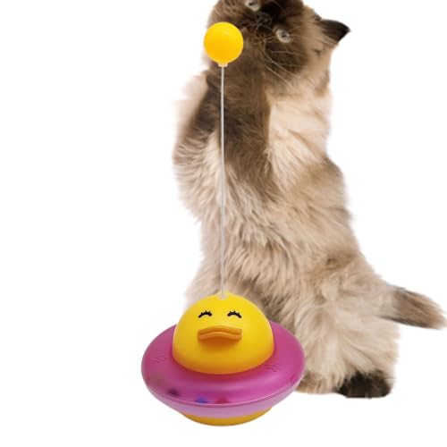 Interaktives Spielzeug für Katzen – selbsthaltendes, stimulierendes Übungsspiel, Haustier-Tanzen, spielt lustiger Ball auf Zauberstab, interaktiver Teaser-Stick für Park, Spazierengehen von Pzuryhg