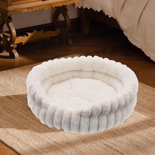 Katzenbett, Innenkatze Schlafbeete PP Baumwollplüsch, 770 g 50 x 50 x 15 cm, Donut rundes Haustierpolster, Welpenwintermatte, Reisen weiches gemütliches, kaltes Wetter Rastpfad für kleine Haustiere von Pzuryhg