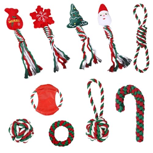 Pzuryhg Christmas Dog Chew Toys, Dog Tug Toy, Pet Rope Toy, Interactive Dog Rope Toys Kit,10 Christmas-Themed Knotted Chew Toy, Santa and Snowflakes Rope Toys for Small to Medium Dogs Pzuryhg Christmas Dog Chew Toys, Dog Tug Toy, Pet Rope Toy, Interactive Dog Rope Toys Kit,10 Christmas-Themed Knotted Chew Toy, Santa and Snowflakes Rope Toys for Small to Medium Dogs von Pzuryhg