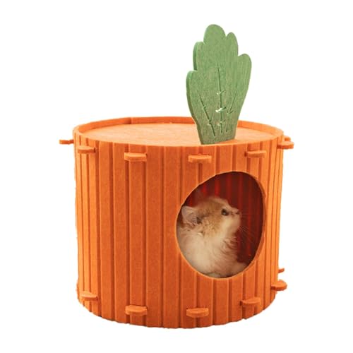 Pzuryhg Katzenhöhlenbett – Karottenförmige Filzhaushöhle für Katzen | kleine, mittelgroße und große Katzenhaus mit Geräuschreduzierung für Schlafzimmer, Wohnzimmer, Camping von Pzuryhg