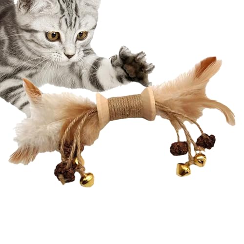 Pzuryhg Katzenminze-Kauspielzeug für Katzen, Federspielzeug für Indoor-Katzen – mit bunten Glocken, interaktives Spielzeug für verschleißfestes, bissfestes Pzuryhg Katzenminze-Kauspielzeug für Katzen, Federspielzeug für Indoor-Katzen – mit bunten Glocken, interaktives Spielzeug für verschleißfestes, bissfestes von Pzuryhg