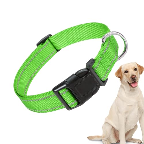 Pzuryhg Nylon-Hundehalsband, atmungsaktives Nylon-Haustierhalsband, atmungsaktiv, bequem, verstellbar, für mittelgroße Hunde von Pzuryhg