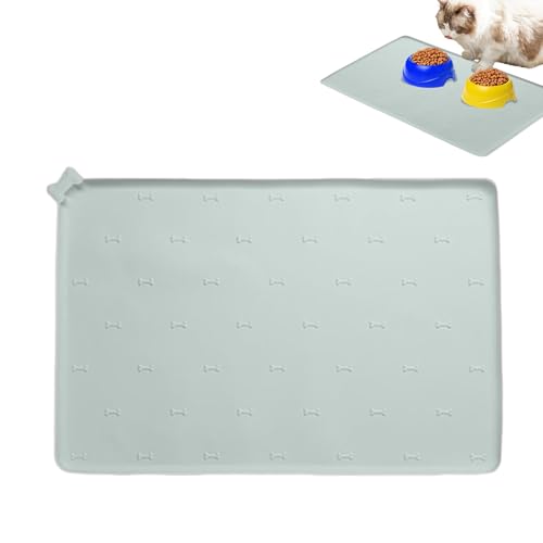 Rutschfeste Futtermatte für Haustiere, auslaufsicher, Silikon-Spender-Pad, faltbares, schnell trocknendes Design, ideal für Hunde und Katzen in der Küche oder im Innenbereich, 40 x 60 x 1 cm von Pzuryhg