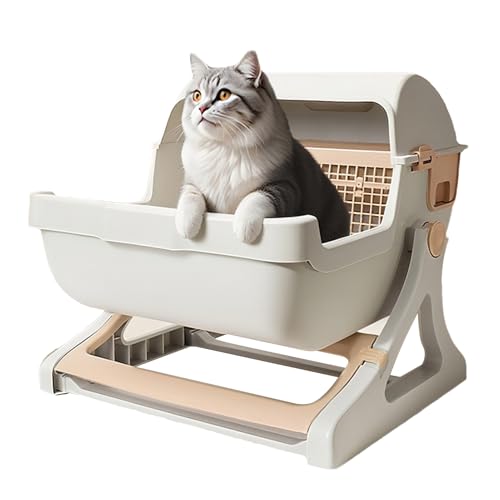 Smart Cat Litter Box, Semi-Automatic Intelligent Cleaner with Safety Odorless Deodorizer, Large Open-Top Design for Apartment Corners Outdoor Travel and Pet Furniture, 19.69x19.69x18.11 In von Pzuryhg