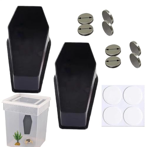 Springspinnen-Terrarium, 2 x Springspinnenkäfig, Spinnen-Terrarium-Set, Lebensraum für Betermantis, Froschgehege für kleine Baumbewohner, Reptilien von Pzuryhg
