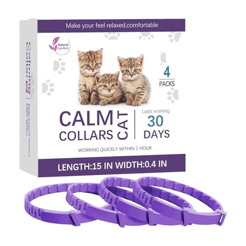 Stressabbau-Halsband, verstellbar, beruhigendes Katzenhalsband, natürliches Pheromon-Halsband für Katzen, 60 Tage für mittelgroße und große Katzen, 2 Stück, Anti-Stress von Pzuryhg