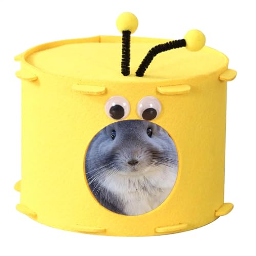 Zwerghamster Unterschlupf -Design Filz Kleintierbett Chinchilla Haus für Käfig Igel Ruhehöhle Vier Jahreszeiten warmes Nest ideal für kleine Haustiere und Nagetiere 9,5 x 7,5 cm von Pzuryhg