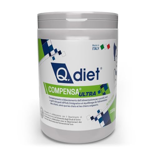 Q.Diet Ultra Compensa Hund Katze 1 kg – Nahrungsergänzungsmittel reich an Vitaminen und Mineralien, ideal zur Ergänzung der Ernährung zu Hause für Hunde und Katzen – Große Packung von Chilo. Q.Diet Ultra Compensa Hund Katze 1 kg – Nahrungsergänzungsmittel reich an Vitaminen und Mineralien, ideal zur Ergänzung der Ernährung zu Hause für Hunde und Katzen – Große Packung von Chilo. von Q. diet COMPENSA