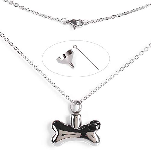 QANYEGN Haustier-Asche-Halskette, Hundeknochen-Gedenk-Anhänger-Halskette, Urnen-Anhänger-Schmuck für die Einäscherung als Andenken QANYEGN Haustier-Asche-Halskette, Hundeknochen-Gedenk-Anhänger-Halskette, Urnen-Anhänger-Schmuck für die Einäscherung als Andenken von QANYEGN