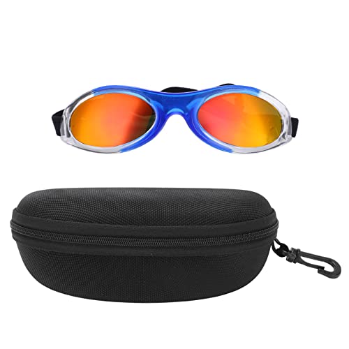 Qanyegn Hund Sonnenbrille kleine Rasse, Hunde Augen Sonnenlichtschutz, Hundebrillen Augenschutzschutz mit verstellbarem Riemen für kleine Hund (Blue Red) von QANYEGN