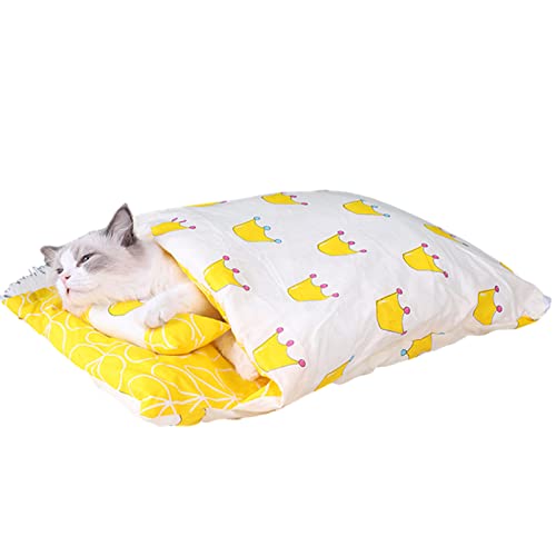 Katzenhäuser - Halbgeschlossenes Hundeschlafbett - Flauschiges Hundebett mit herausnehmbarer weicher Matratze, waschbares, verdammt sicheres Katzenhöhlen-Kätzchenzelt für die Gesundheit von Qarido von QARIDO