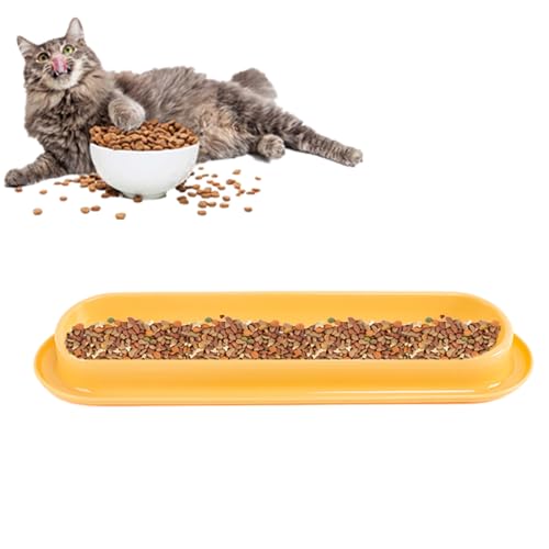QARIDO Futternapf für Haustiere, Langer Wassernapf für Haustiere | 15 Grad geneigter Langer Teller für Futter- und Wassernäpfe | Auslaufsicherer Katzen- und Hundefutterspender, Haustierbedarf für von QARIDO