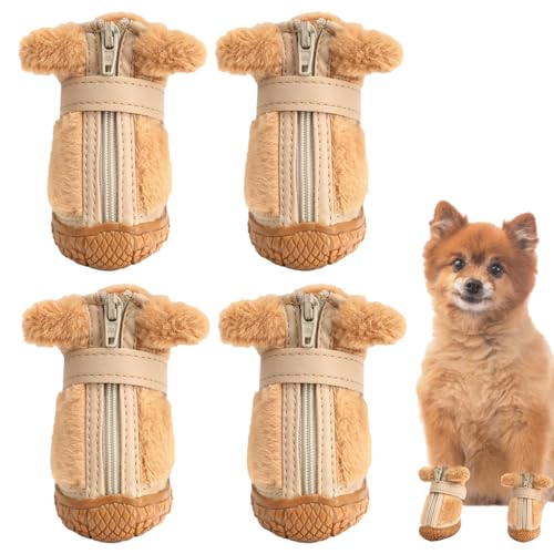QARIDO Hundeschuhe für kleine Hunde, Hundestiefel, Pfotenschutz | rutschfeste Winter-Hundeschuhe für Wärme und Komfort,Katzen- und Hundestiefel, Welpenschuhe, atmungsaktive Hunde-Wanderschuhe für von QARIDO