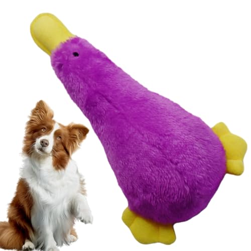 QARIDO Kauspielzeug für Hunde mit Ente, Kauspielzeug für Hunde mit quietschender Ente | Gefüllte Haustierspielzeug-Ente, interaktive Geschenke,Beißspielzeug für Welpen, langlebiges Kauspielzeug von QARIDO