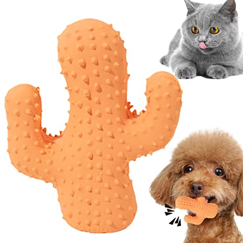 QARIDO Kauspielzeug für Welpen zum Zahnen | Cactus Puppy Quietschendes Spielzeug - Kauspielzeug für Haustiere zum Reinigen der Zähne und zum Schutz der Mundgesundheit für Hunde und Welpen von QARIDO