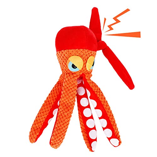 QARIDO Octopus Hundespielzeug | Lustiges Oktopus-Plüsch-Hundespielzeug mit Quietscher, robustes, interaktives Trainingsspielzeug für kleine, mittelgroße Hunde, maschinenwaschbar von QARIDO