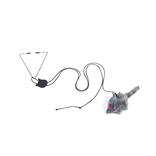 QBDIANGEN Cat Toys Mouse Accessories Door Hanging Cat Toy, Retractable Cats Catching Mouse Toy Funny Hanging Bungee Cat Toy, Interactive Cat Teaser Toy for Indoor Kitten Play Chase Exercise von QBDIANGEN