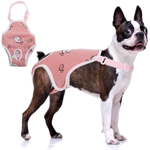 QBLEEV Dog Diaper Sanitary Pantie with Suspender，Pet Physiological Pants Adjustable Cozy Underwear for Female Girl Dogs，Breathable Cotton Briefs for Teddy Corgi French Bulldog Puppy von QBLEEV